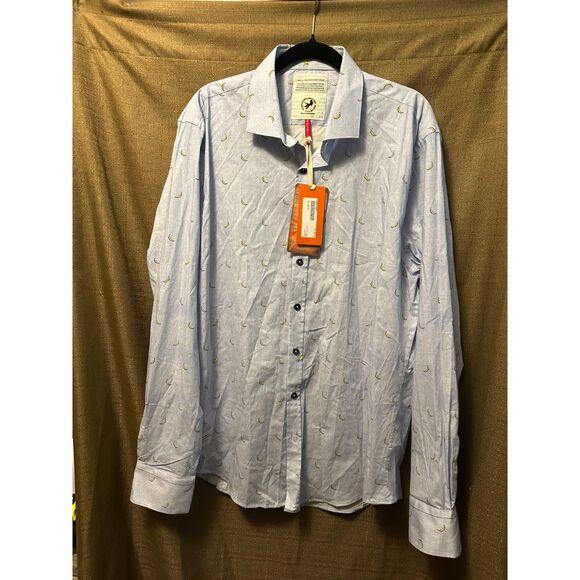 NWT A Fish Named Fred Button Up Long Sleeve Yellow Peppers Size Large - Picture 1 of 8